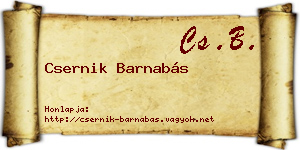 Csernik Barnabás névjegykártya
